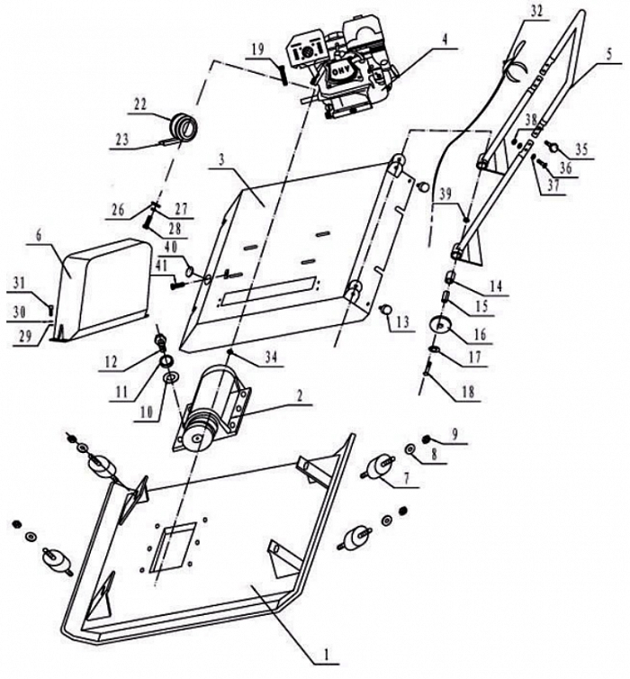1 ДВИГАТЕЛЬ - ВИБРАТОР -  ПЛОЩАДКА ВИБРОПЛИТА CHAMPION PC9045F